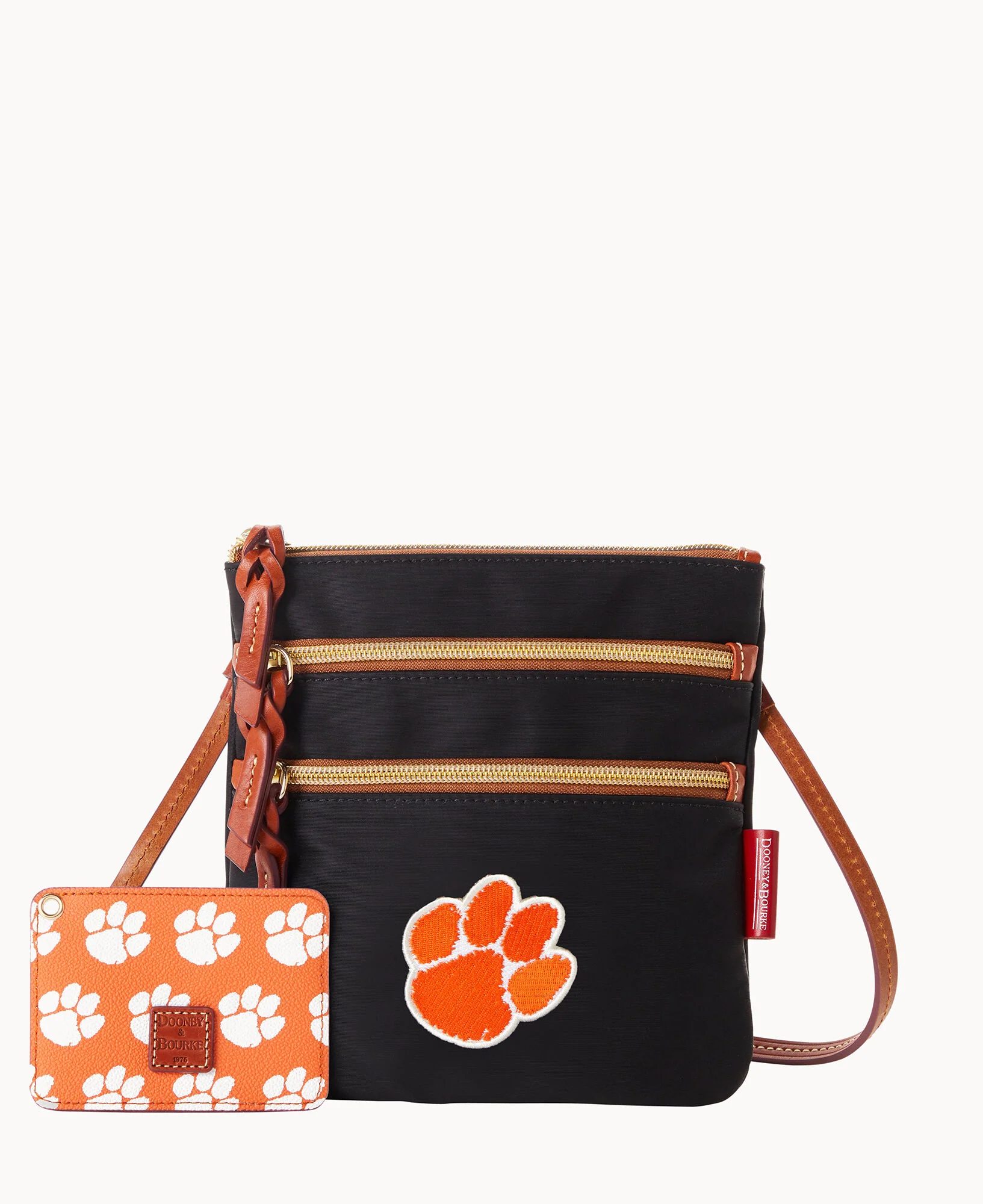 Collegiate Clemson University North South Triple Zip w ID Holder
