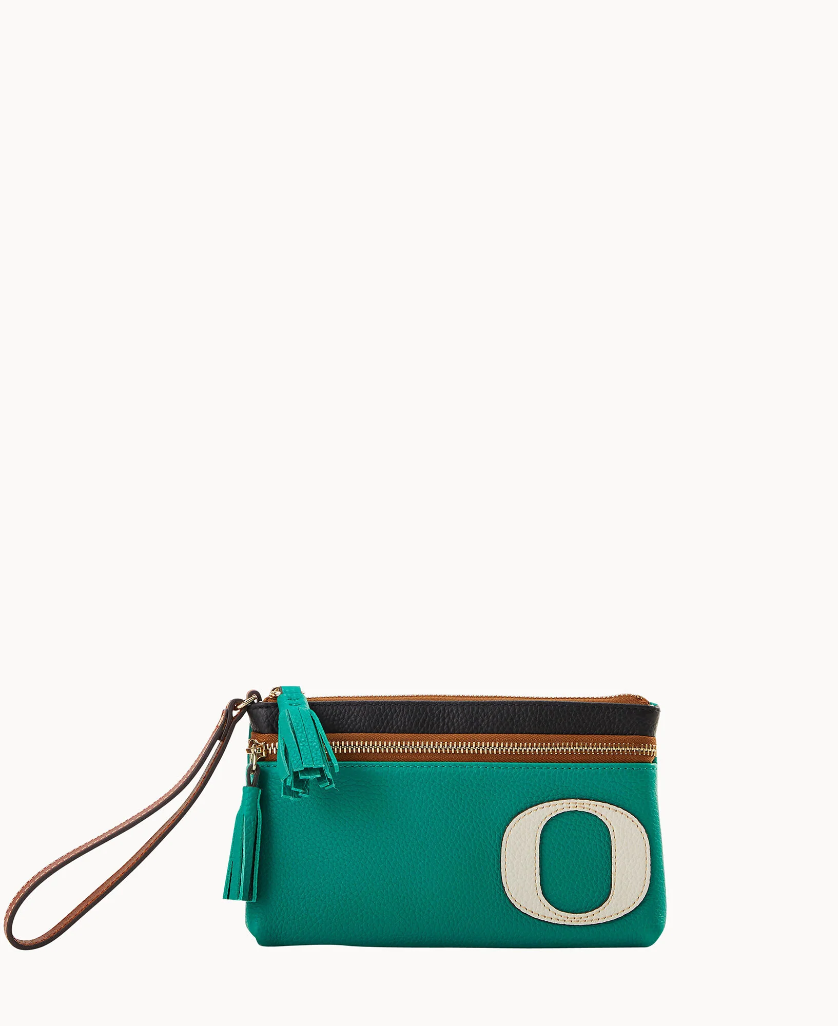 Collegiate University of Oregon Double Zip Wristlet
