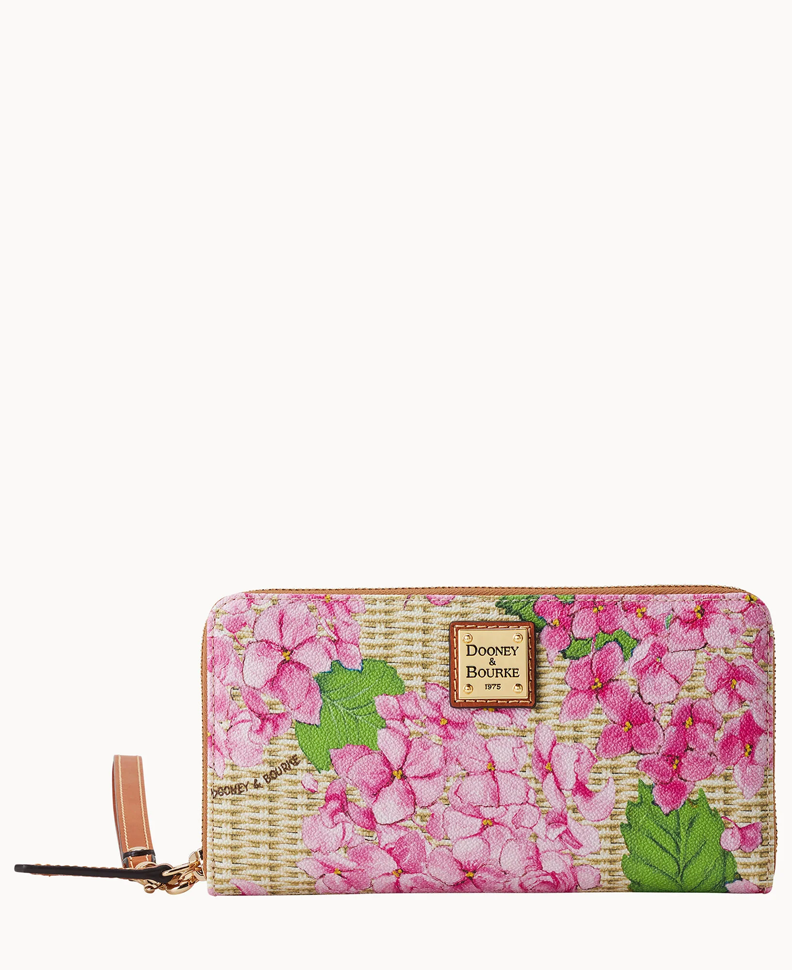 Hydrangea Basketweave Large Zip Around Wristlet - Image 4