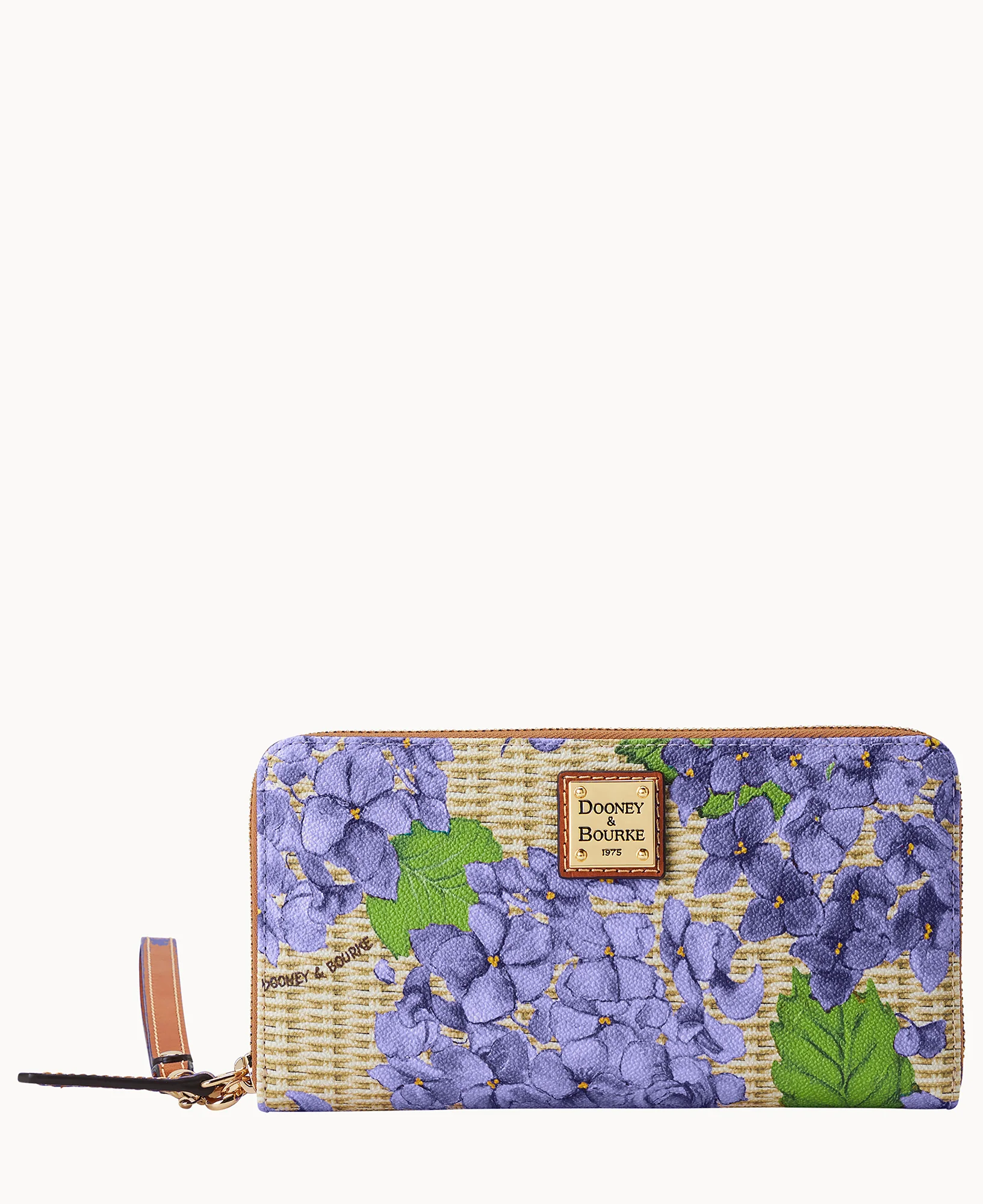 Hydrangea Basketweave Large Zip Around Wristlet - Image 7