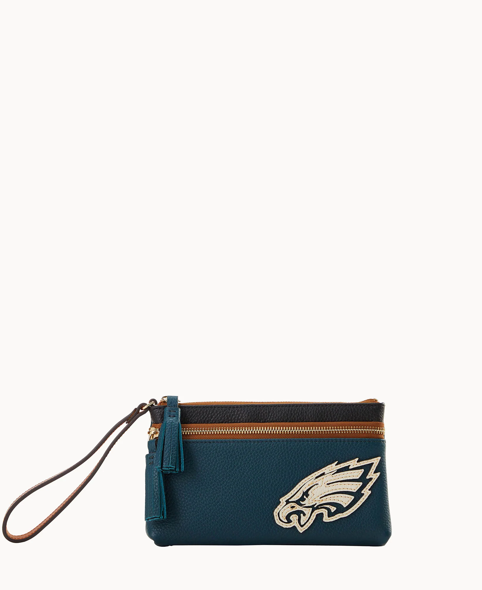 NFL Eagles Double Zip Wristlet