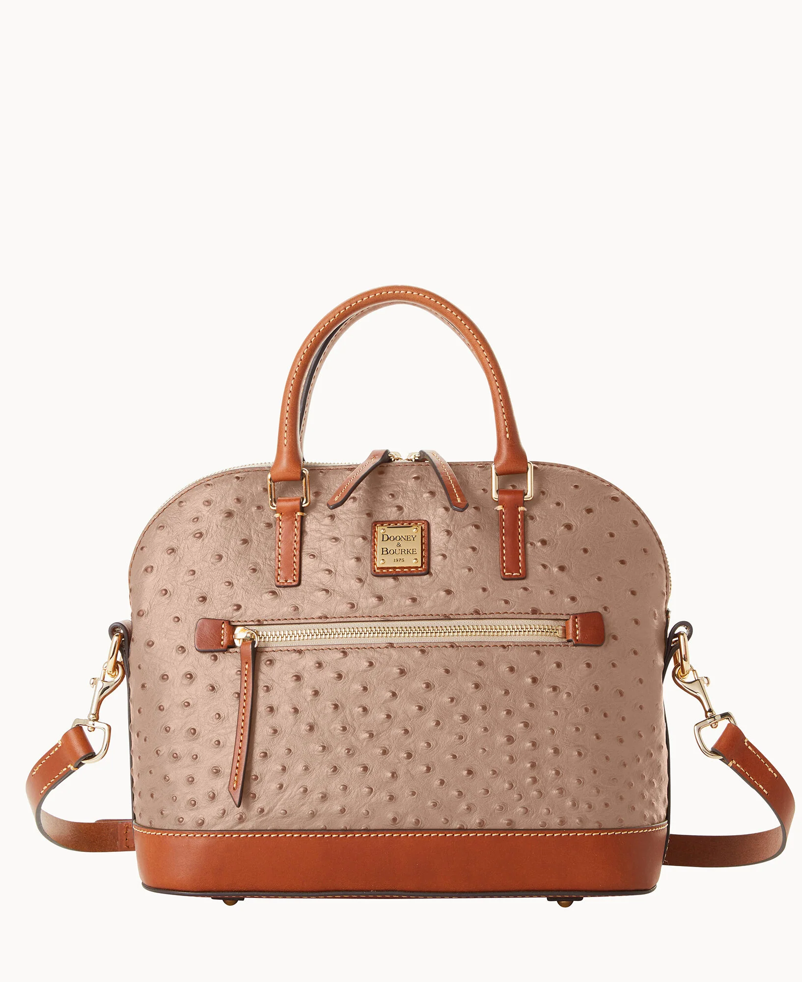 Ostrich Domed Zip Satchel - Image 17