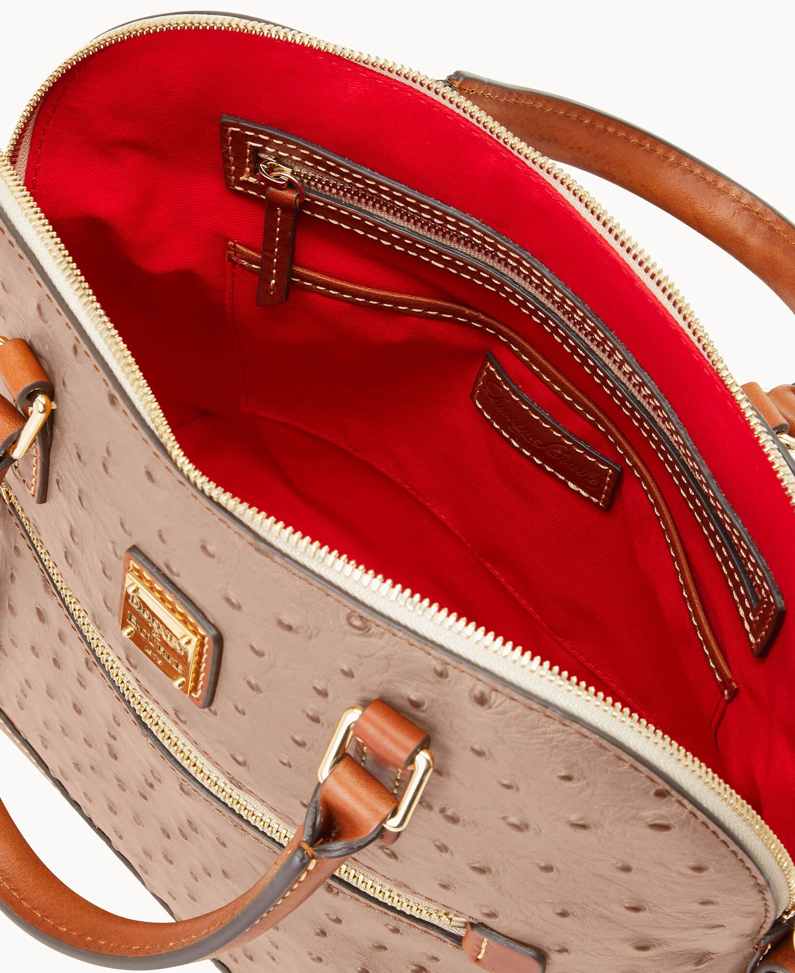 Ostrich Domed Zip Satchel - Image 19