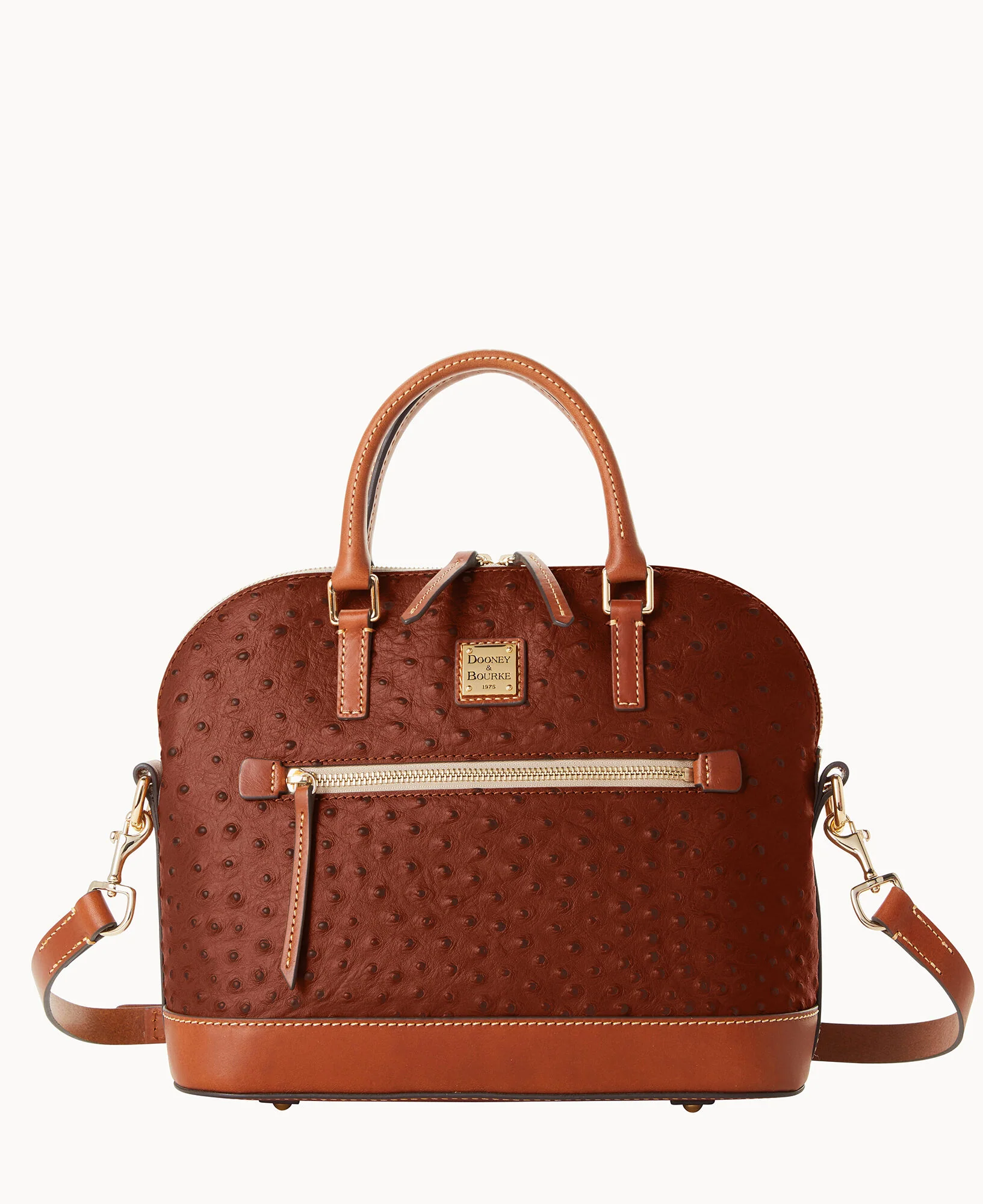 Ostrich Domed Zip Satchel - Image 21