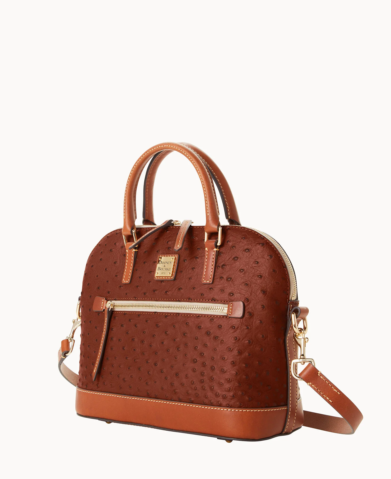 Ostrich Domed Zip Satchel - Image 22