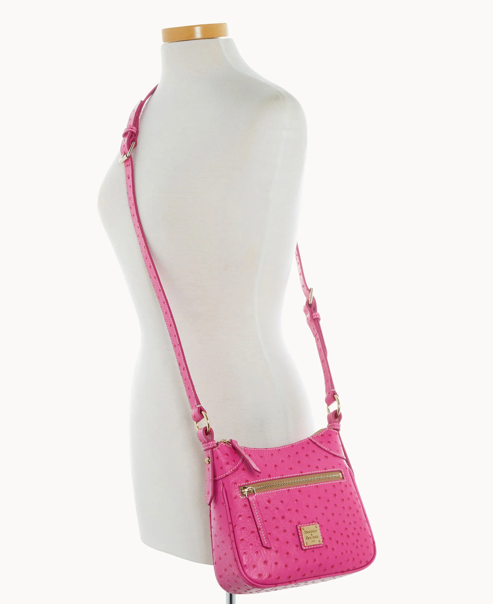 Ostrich Front Zip Crossbody - Image 7