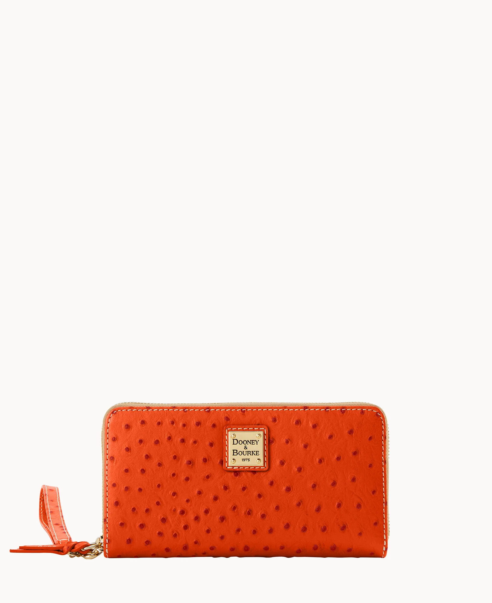 Ostrich Large Zip Around Wristlet - Image 13