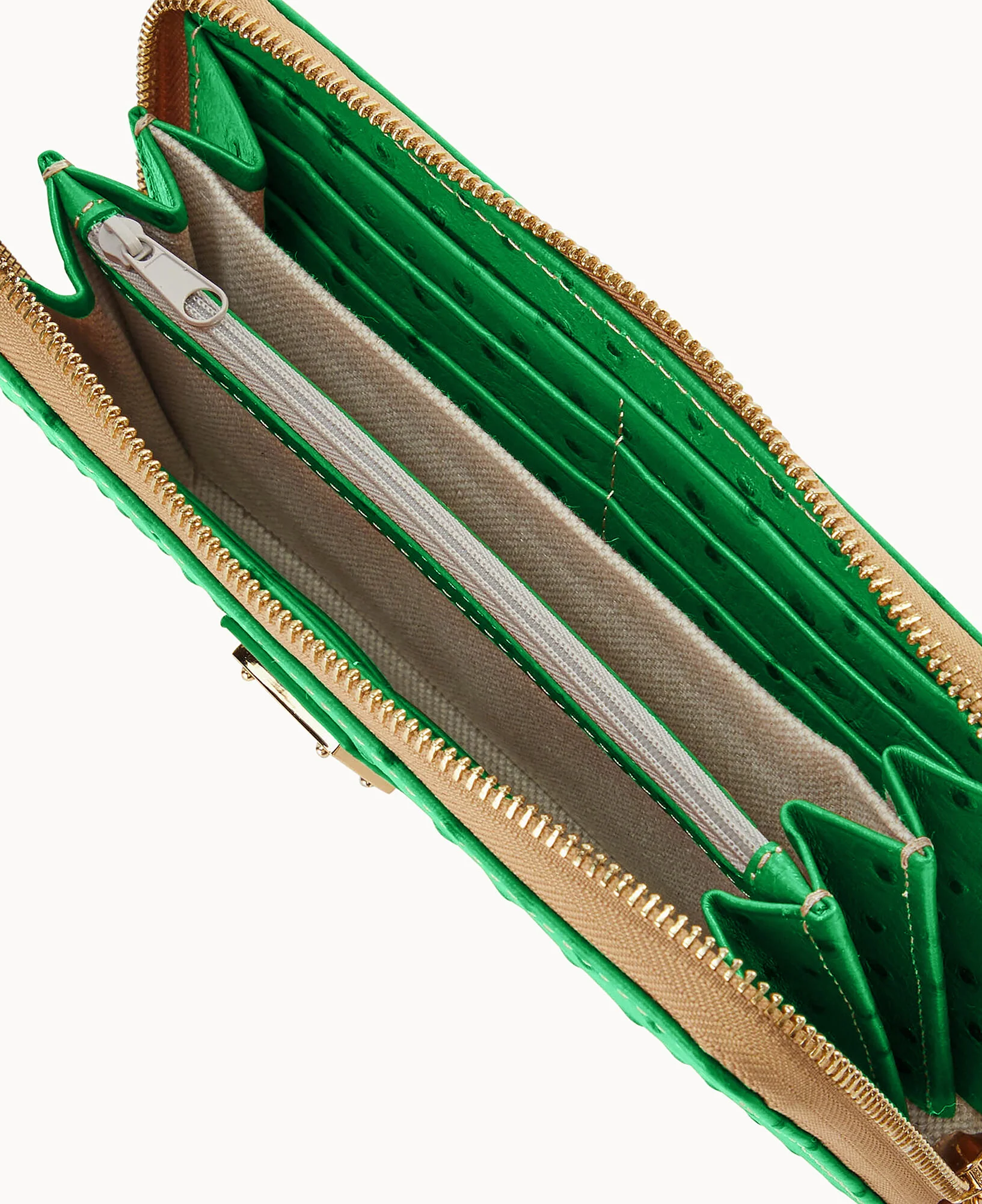 Ostrich Large Zip Around Wristlet - Image 22