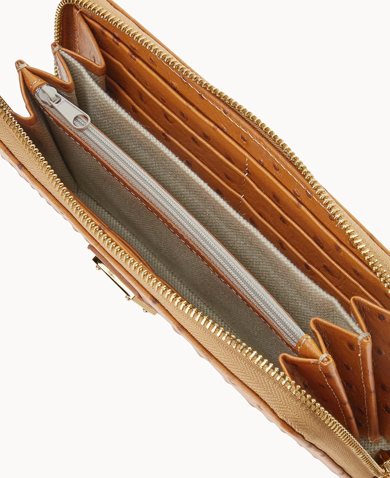 Ostrich Large Zip Around Wristlet - Image 25