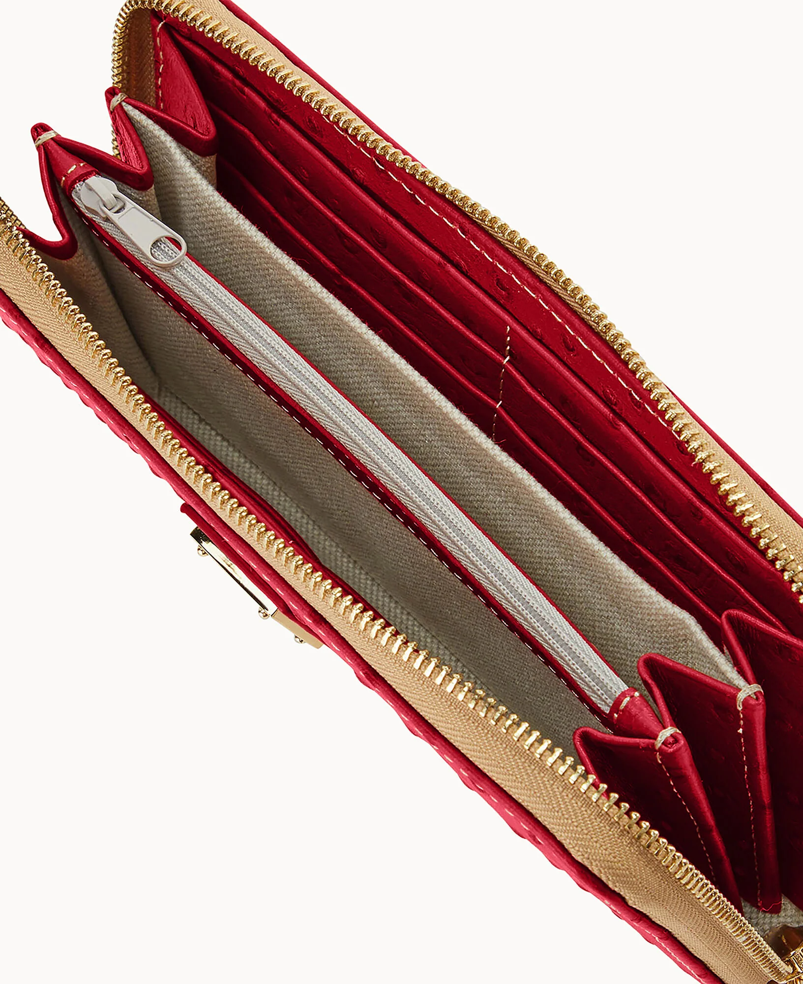 Ostrich Large Zip Around Wristlet - Image 28