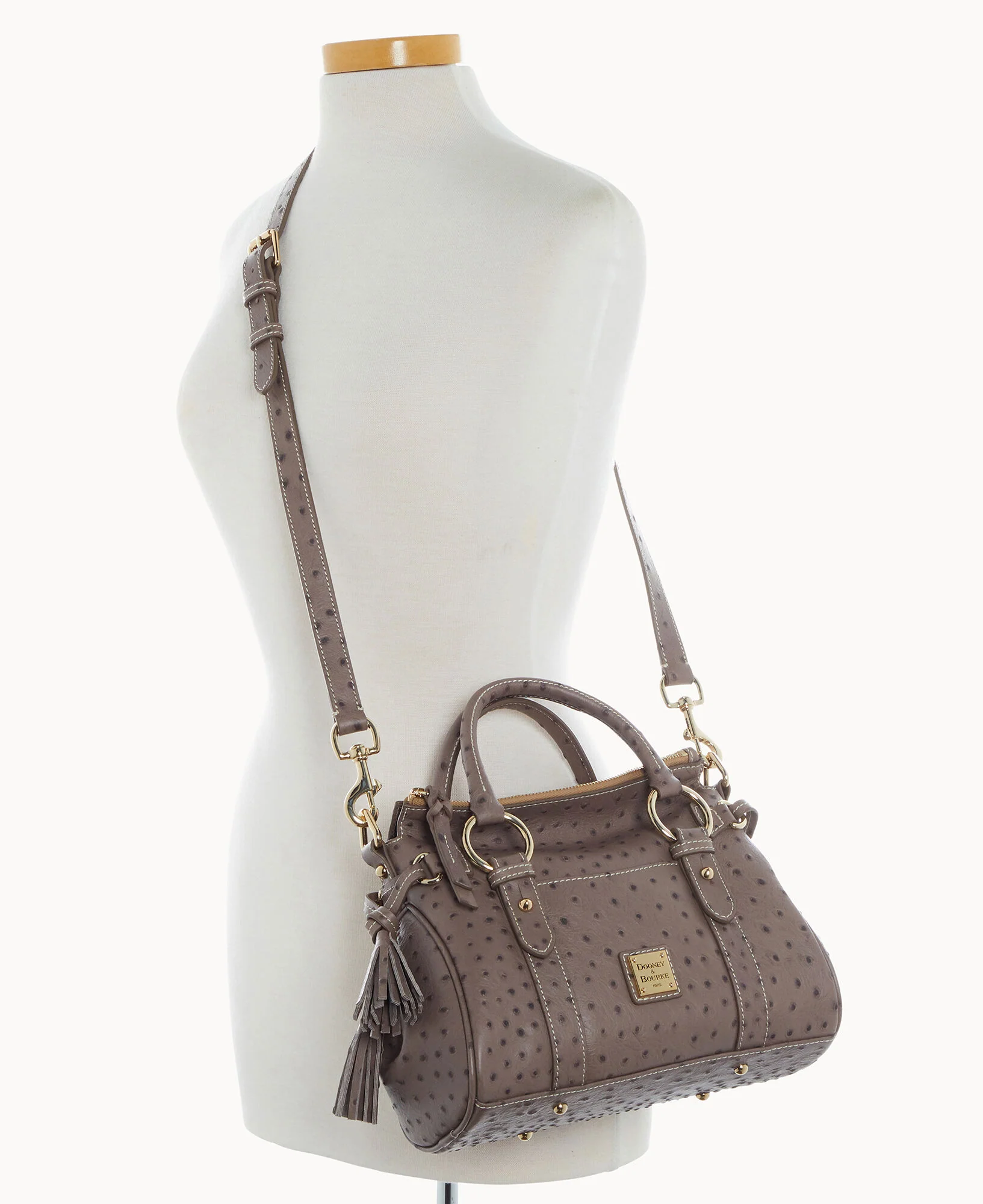 Ostrich Satchel With Pocket - Image 17
