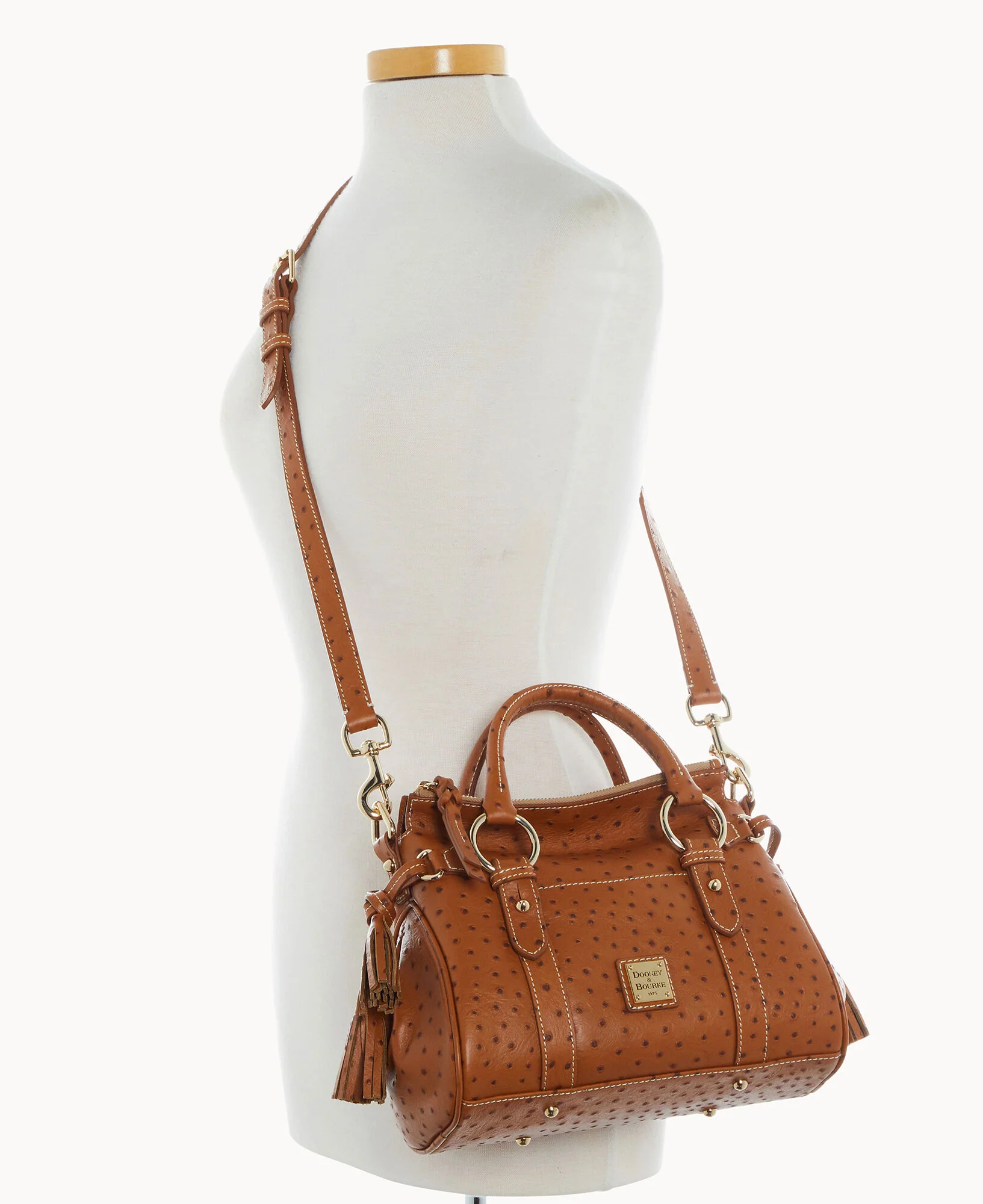 Ostrich Satchel With Pocket - Image 22