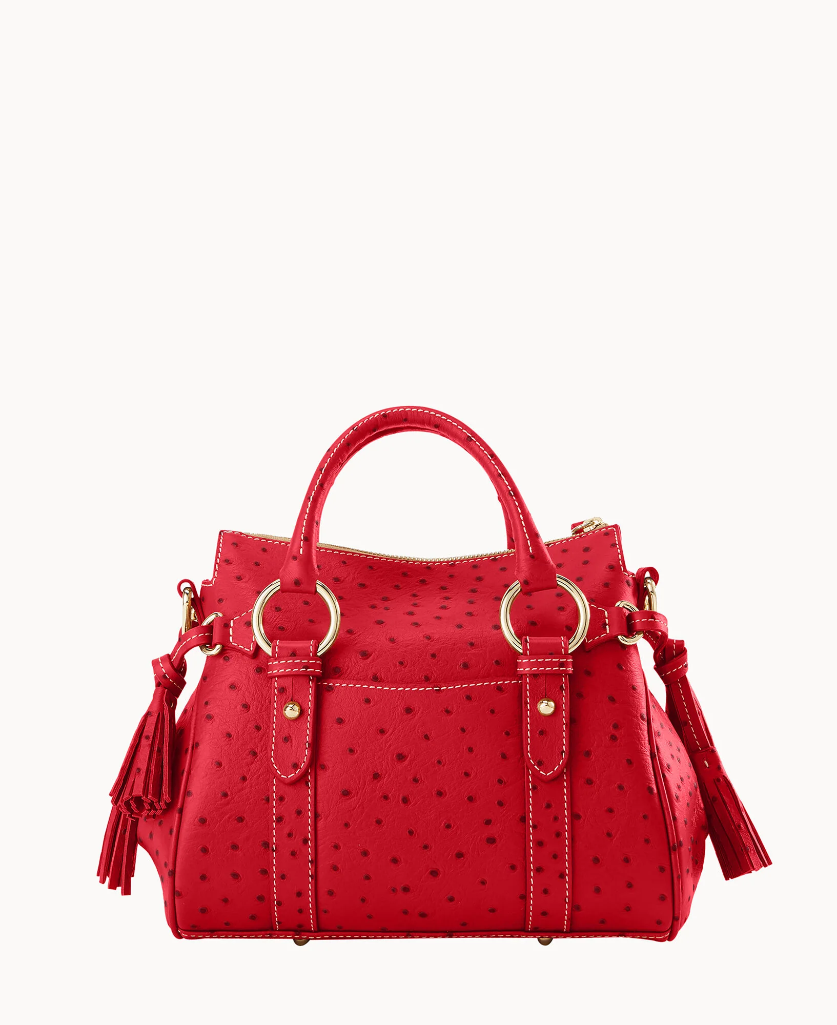Ostrich Satchel With Pocket - Image 31