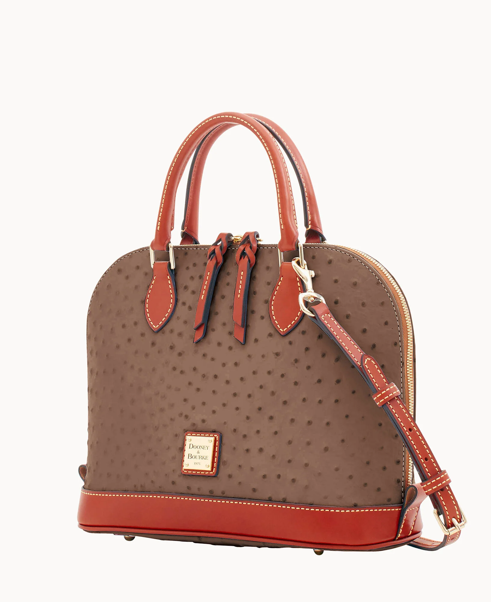 Ostrich Zip Zip Satchel - Image 18