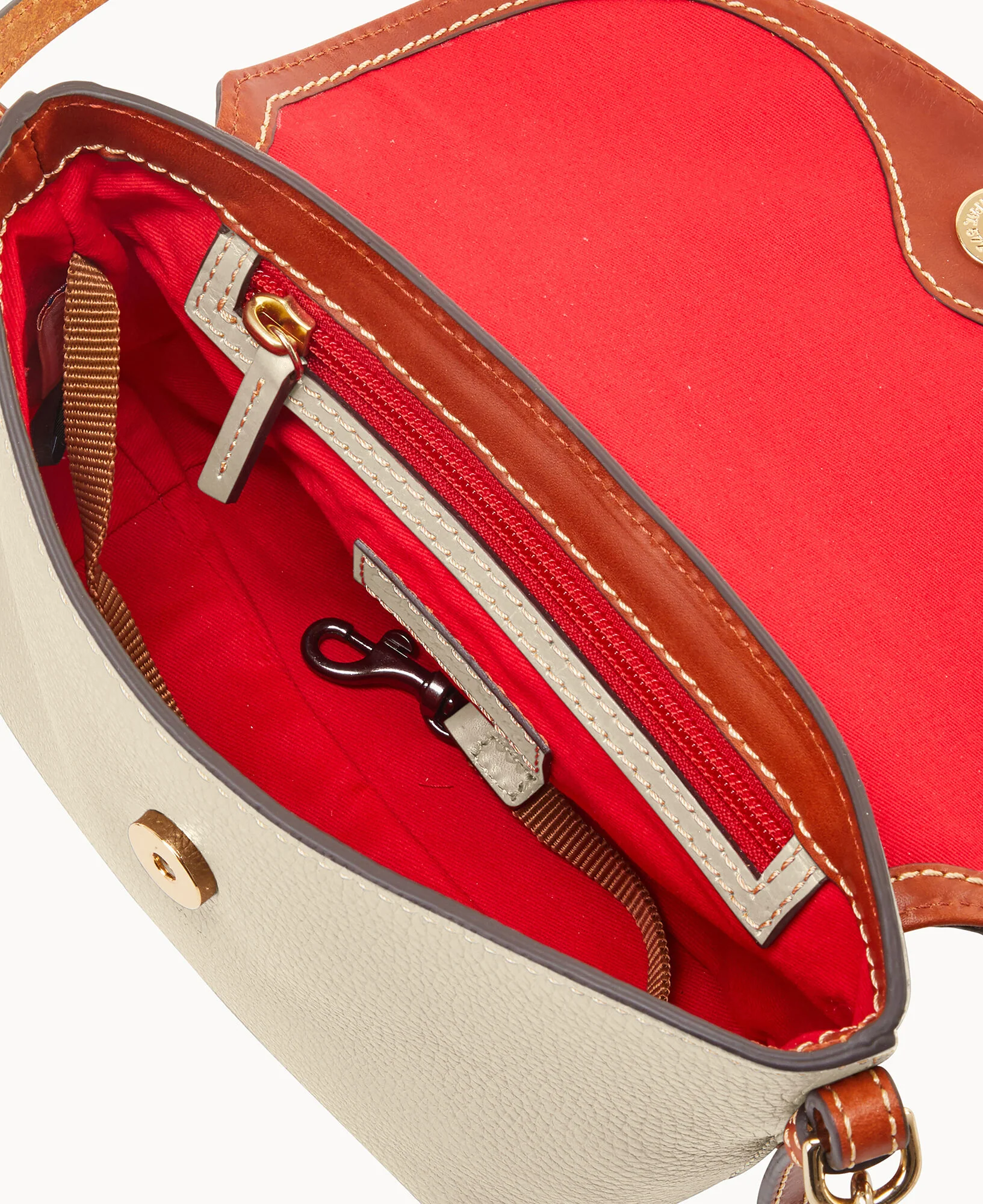 Pebble Grain Crossbody Saddle Bag - Image 35