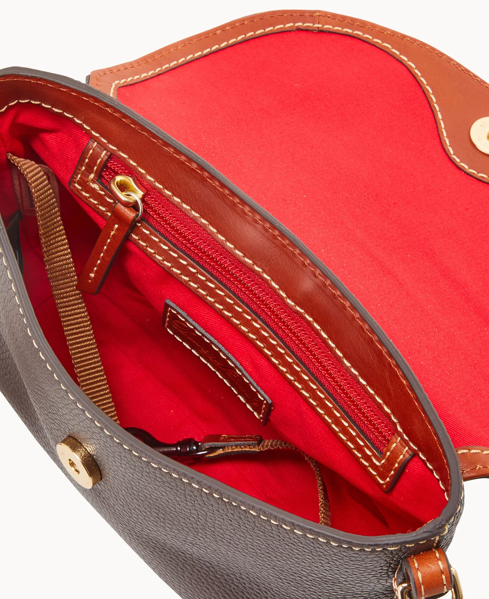 Pebble Grain Crossbody Saddle Bag - Image 67