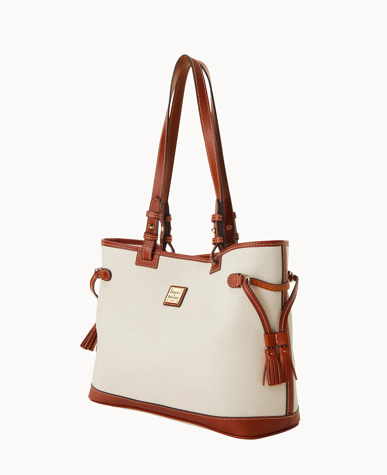 Pebble Grain Double Strap Tassel Bag - Image 2