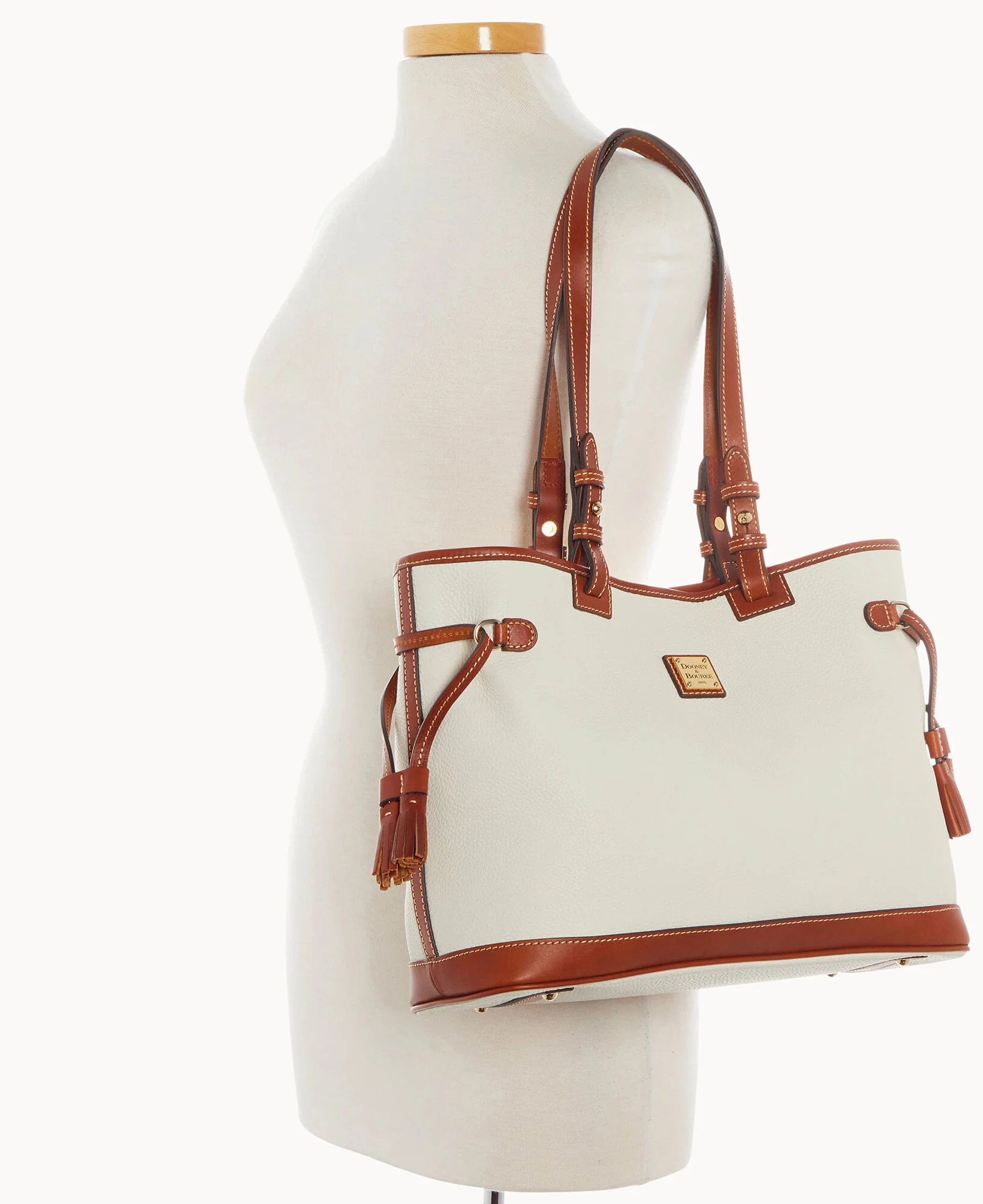 Pebble Grain Double Strap Tassel Bag - Image 5