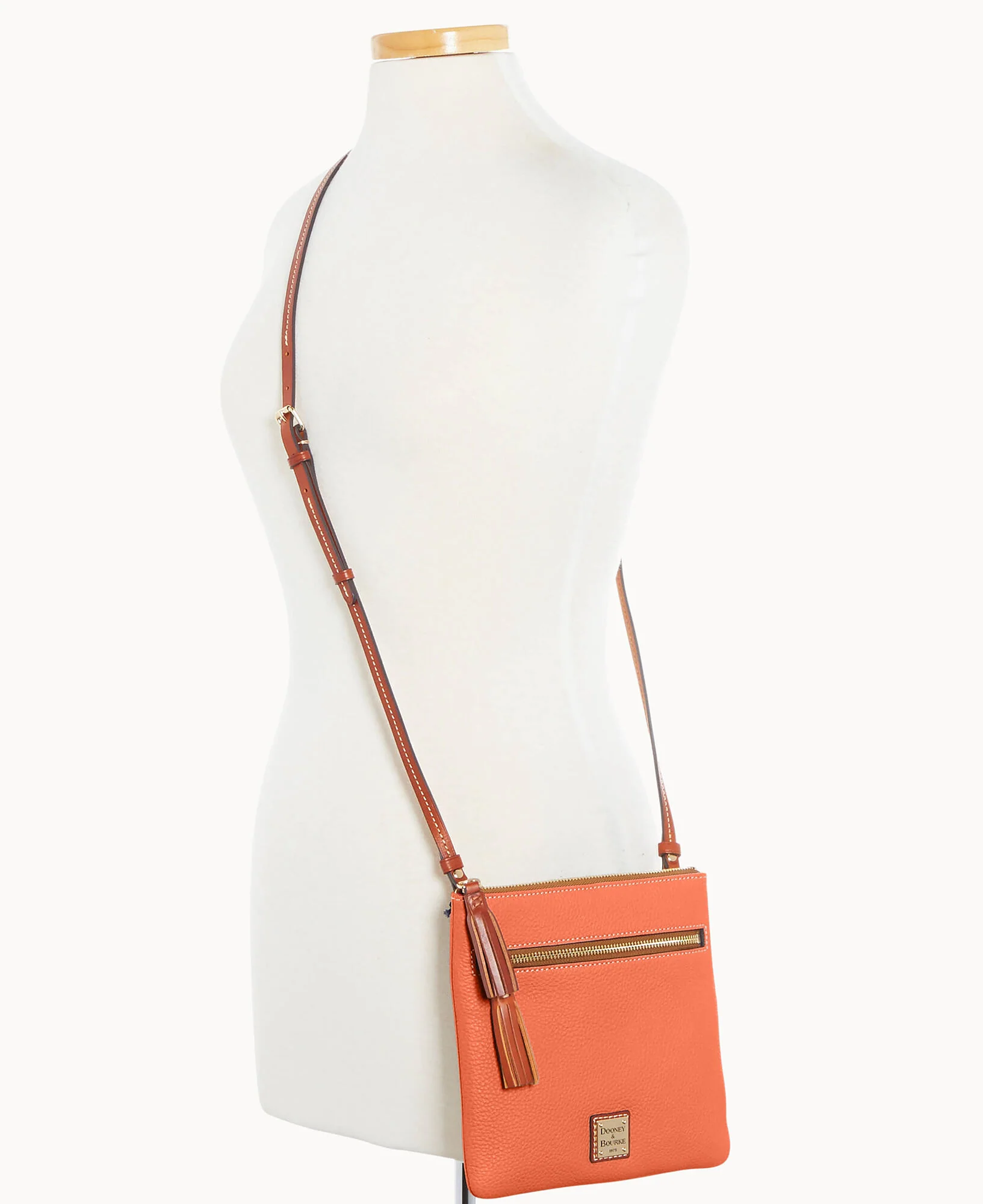 Pebble Grain Double Zip Tassel Crossbody - Image 4