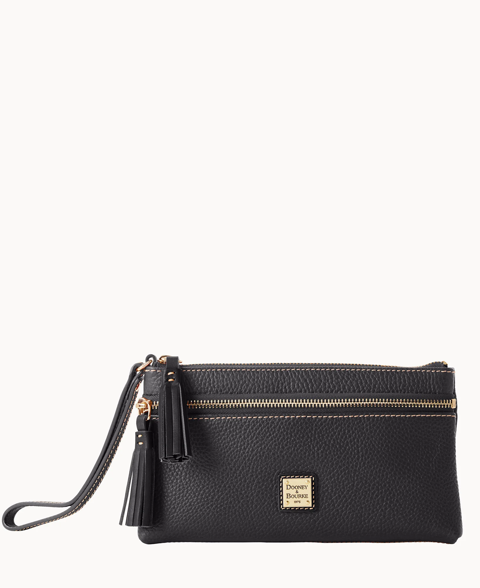 Pebble Grain Double Zip Wristlet - Image 10