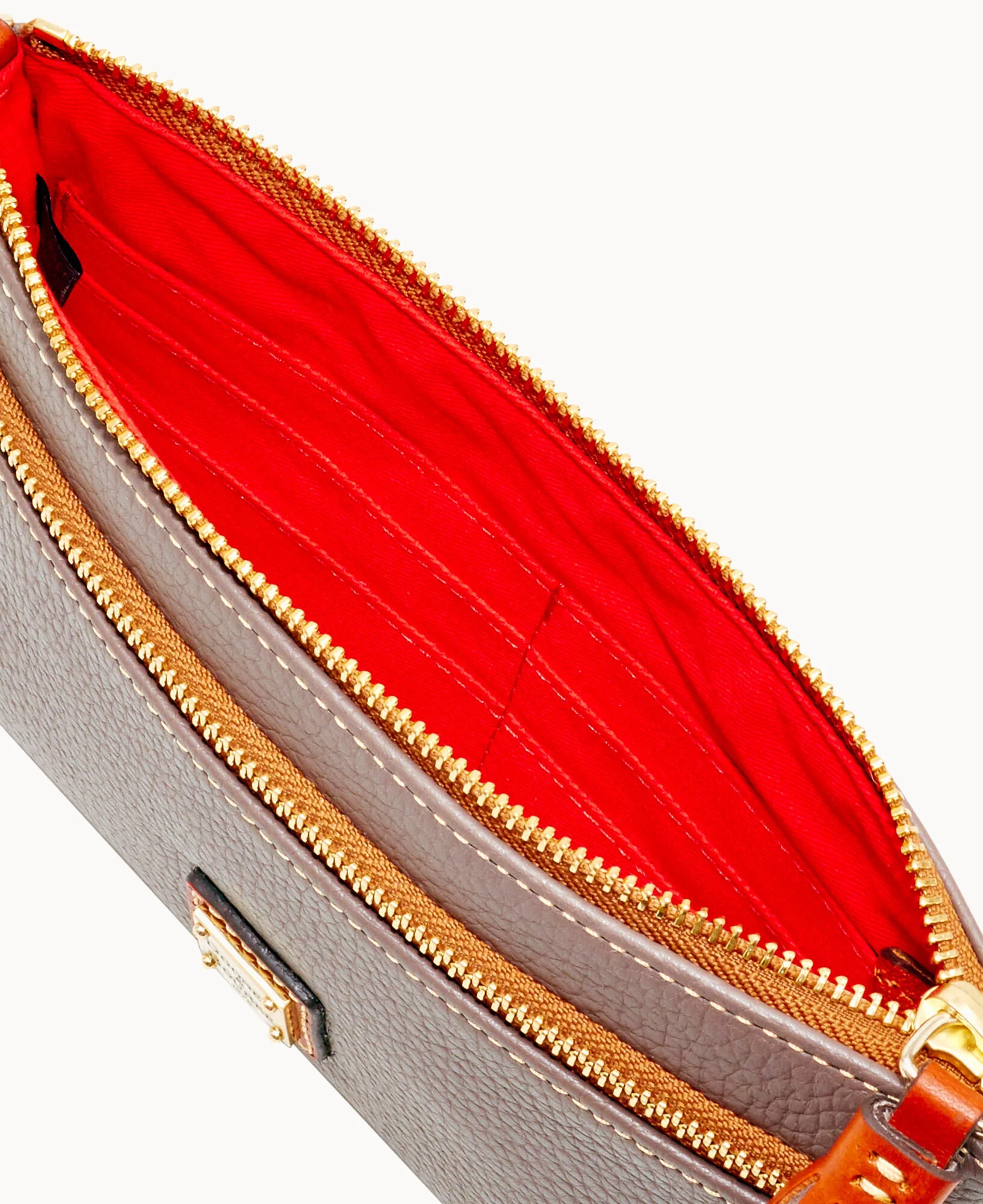 Pebble Grain Double Zip Wristlet - Image 3