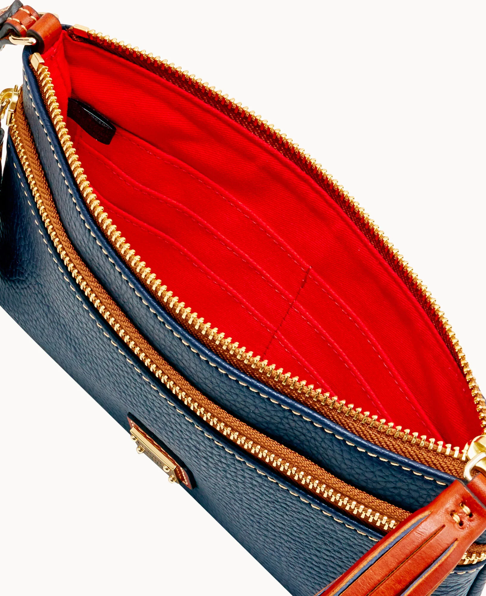 Pebble Grain Double Zip Wristlet - Image 9