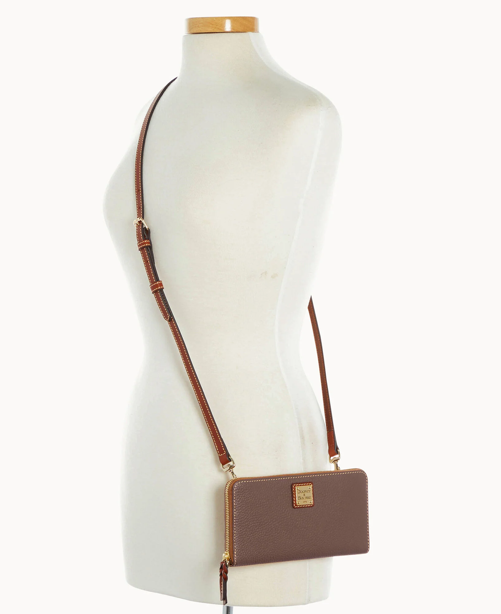 Pebble Grain Large Zip Around Wristlet Crossbody - Image 33