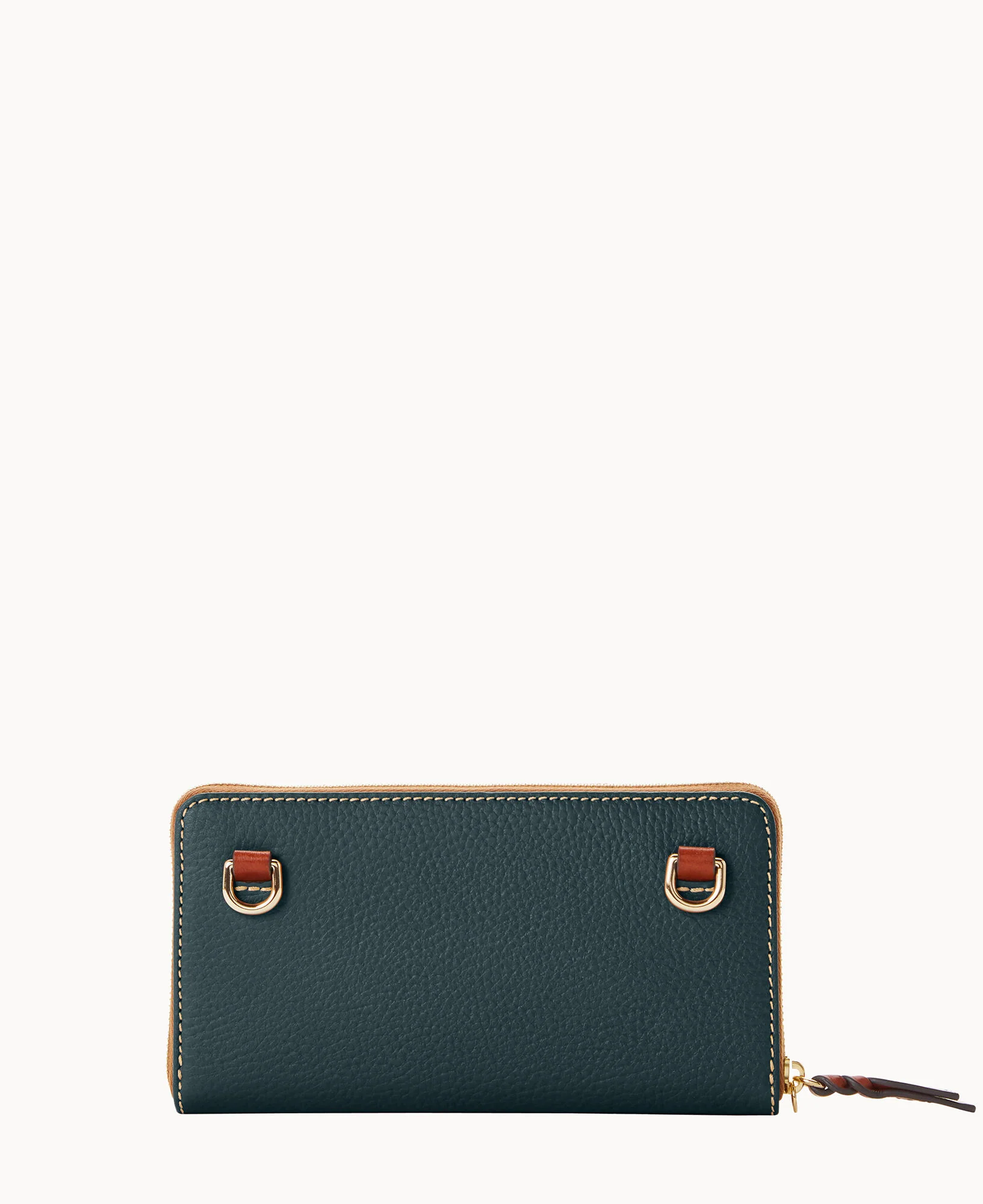 Pebble Grain Large Zip Around Wristlet Crossbody - Image 37