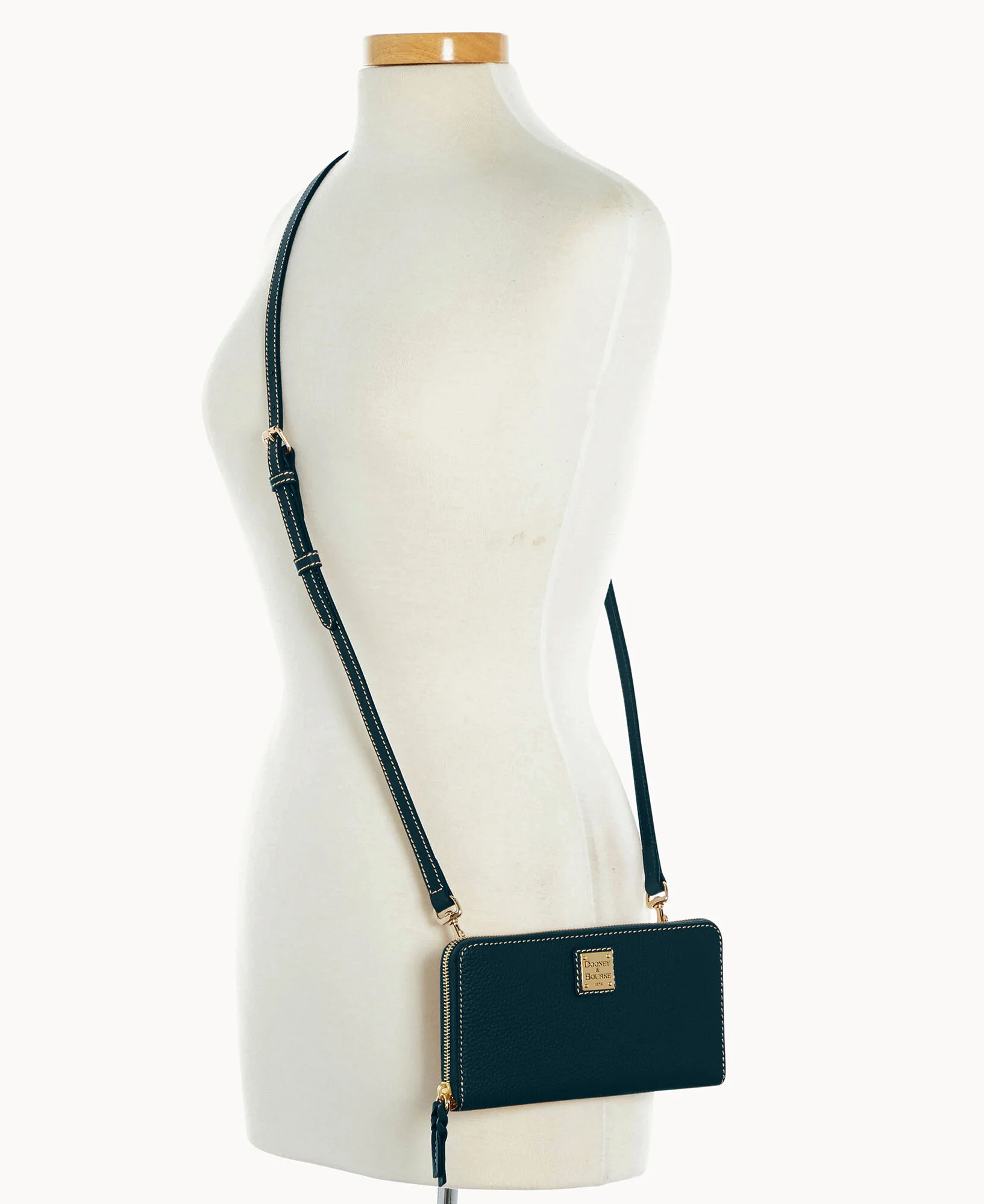 Pebble Grain Large Zip Around Wristlet Crossbody - Image 5