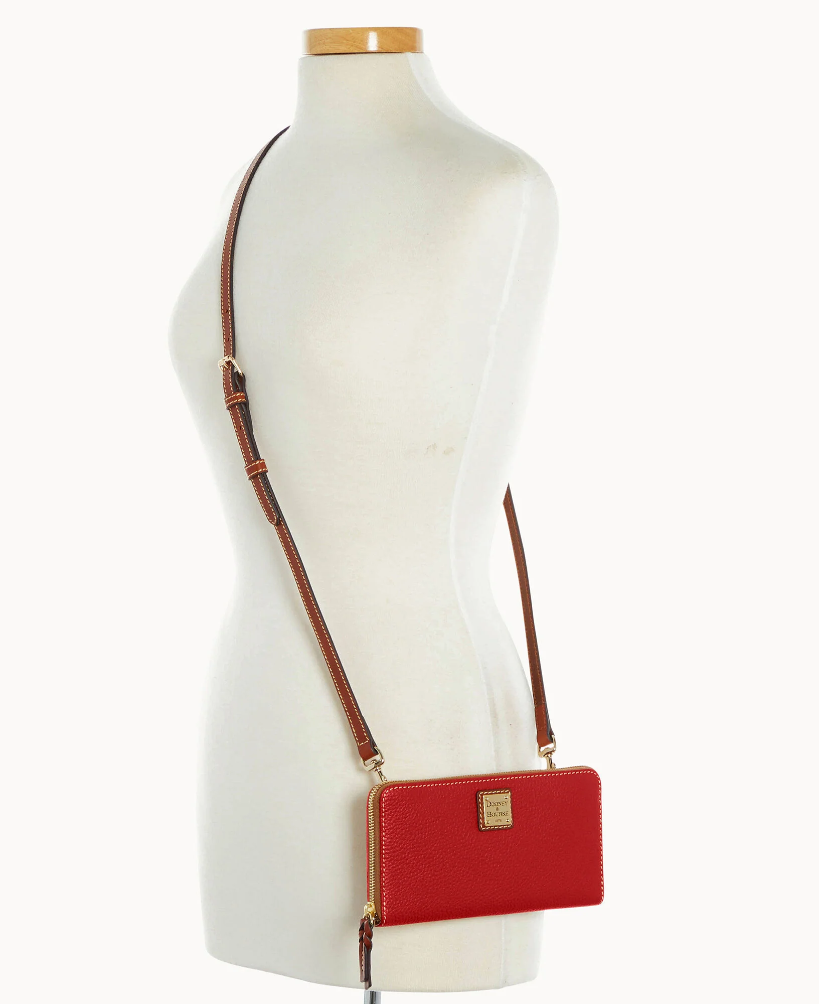 Pebble Grain Large Zip Around Wristlet Crossbody - Image 53