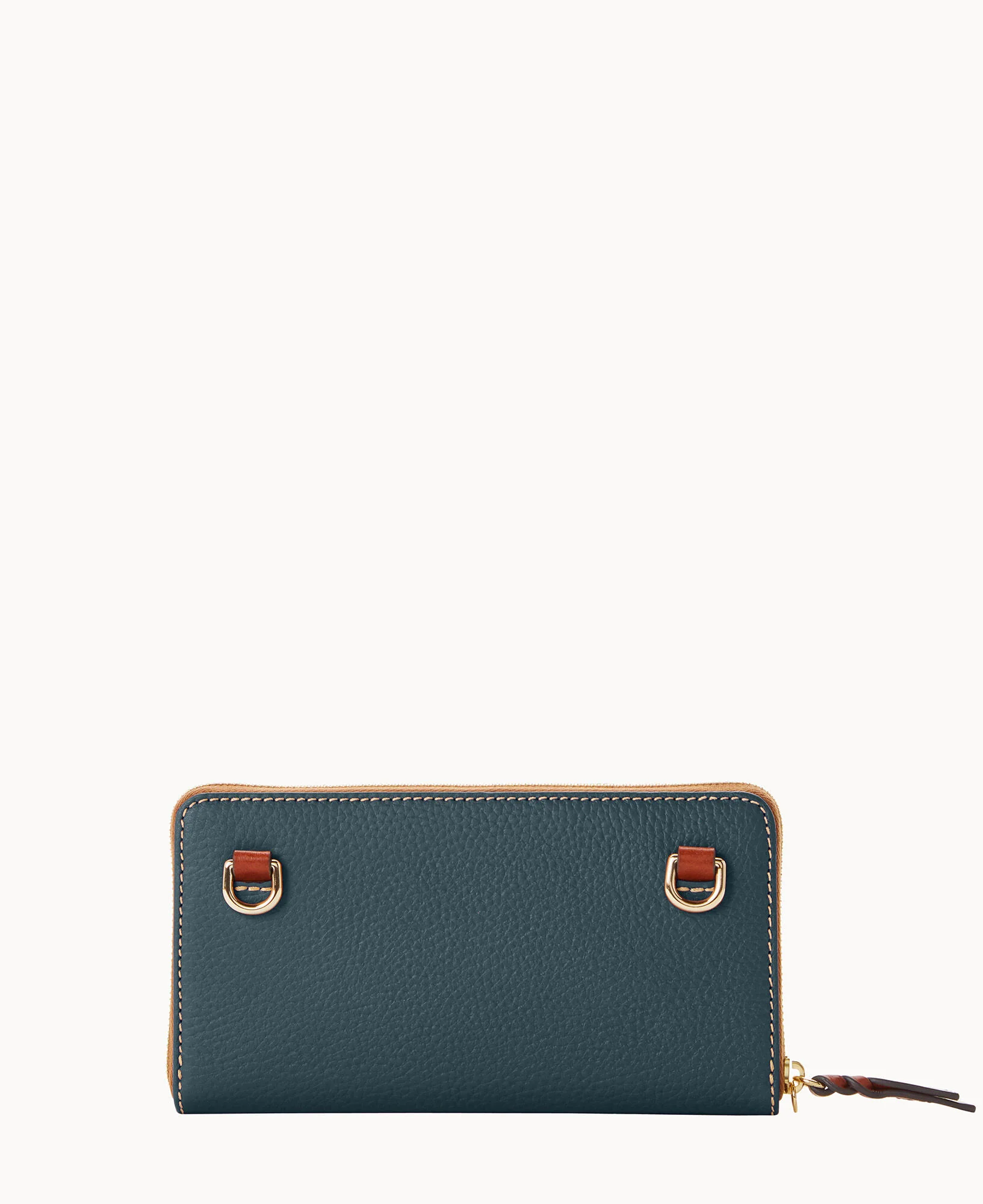 Pebble Grain Large Zip Around Wristlet Crossbody - Image 57