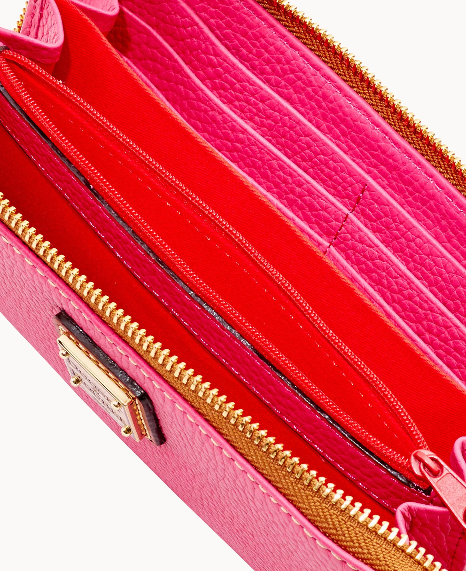 Pebble Grain Large Zip Around Wristlet - Image 45