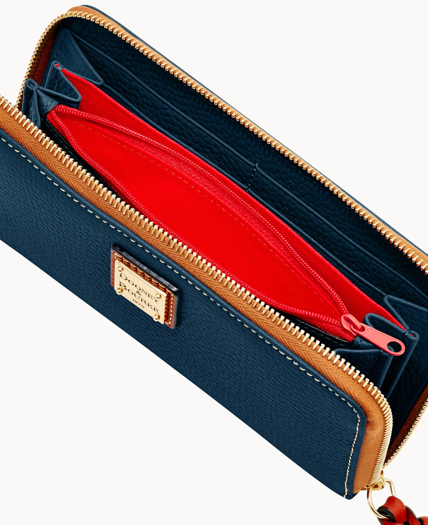 Pebble Grain Large Zip Around Wristlet - Image 57