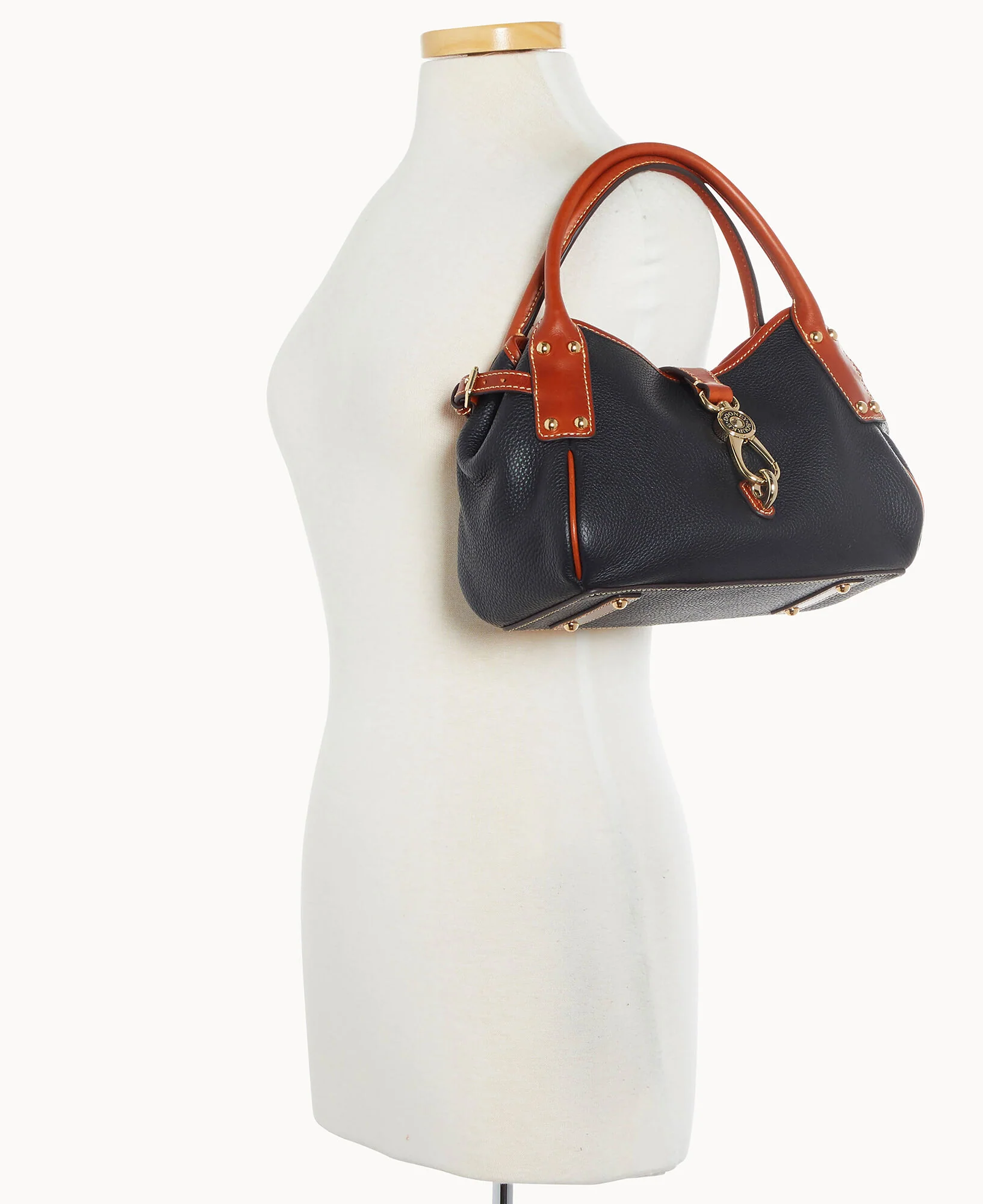 Pebble Grain Small Logo Lock Satchel - Image 4