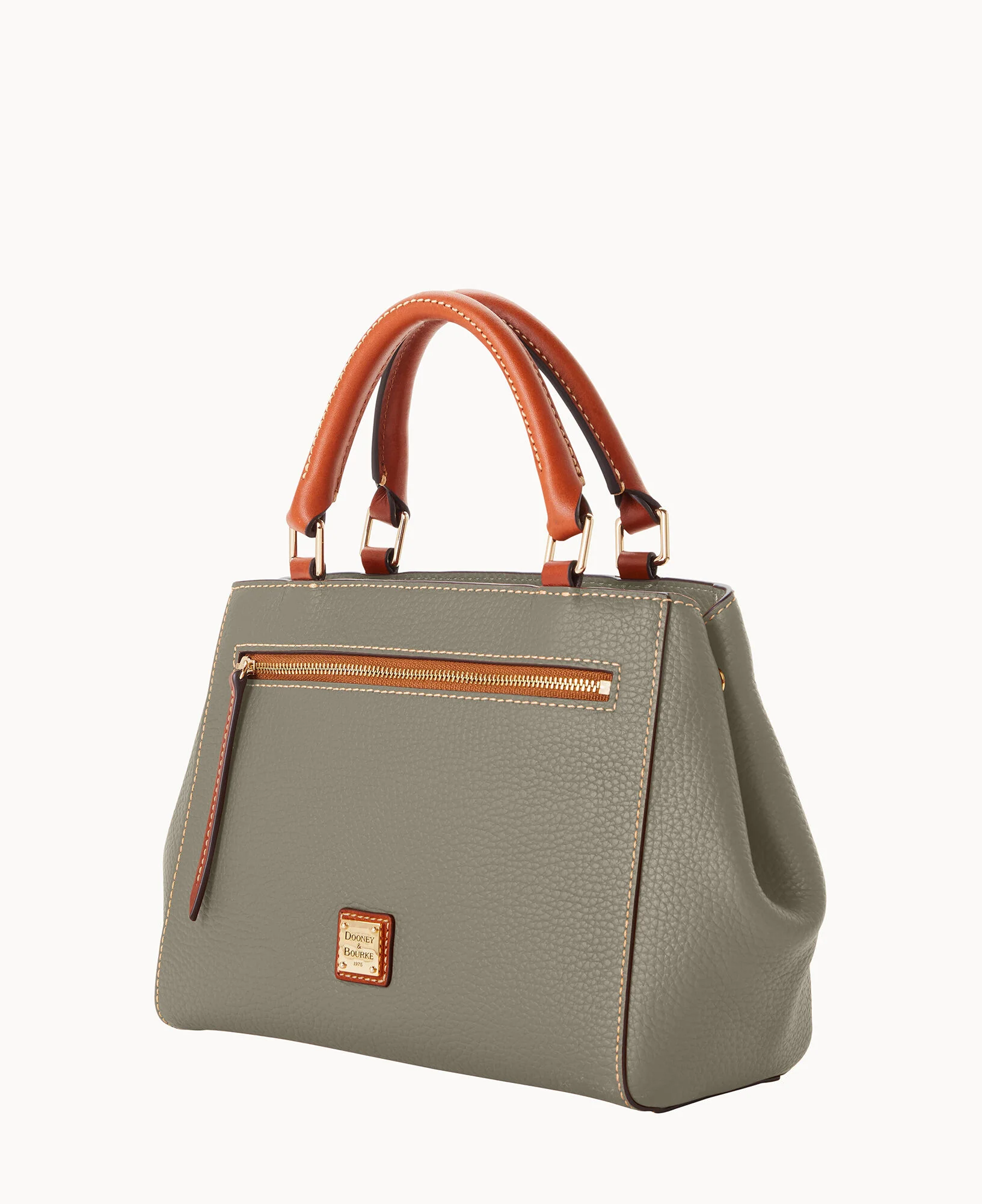 Pebble Grain Small Zip Satchel - Image 37