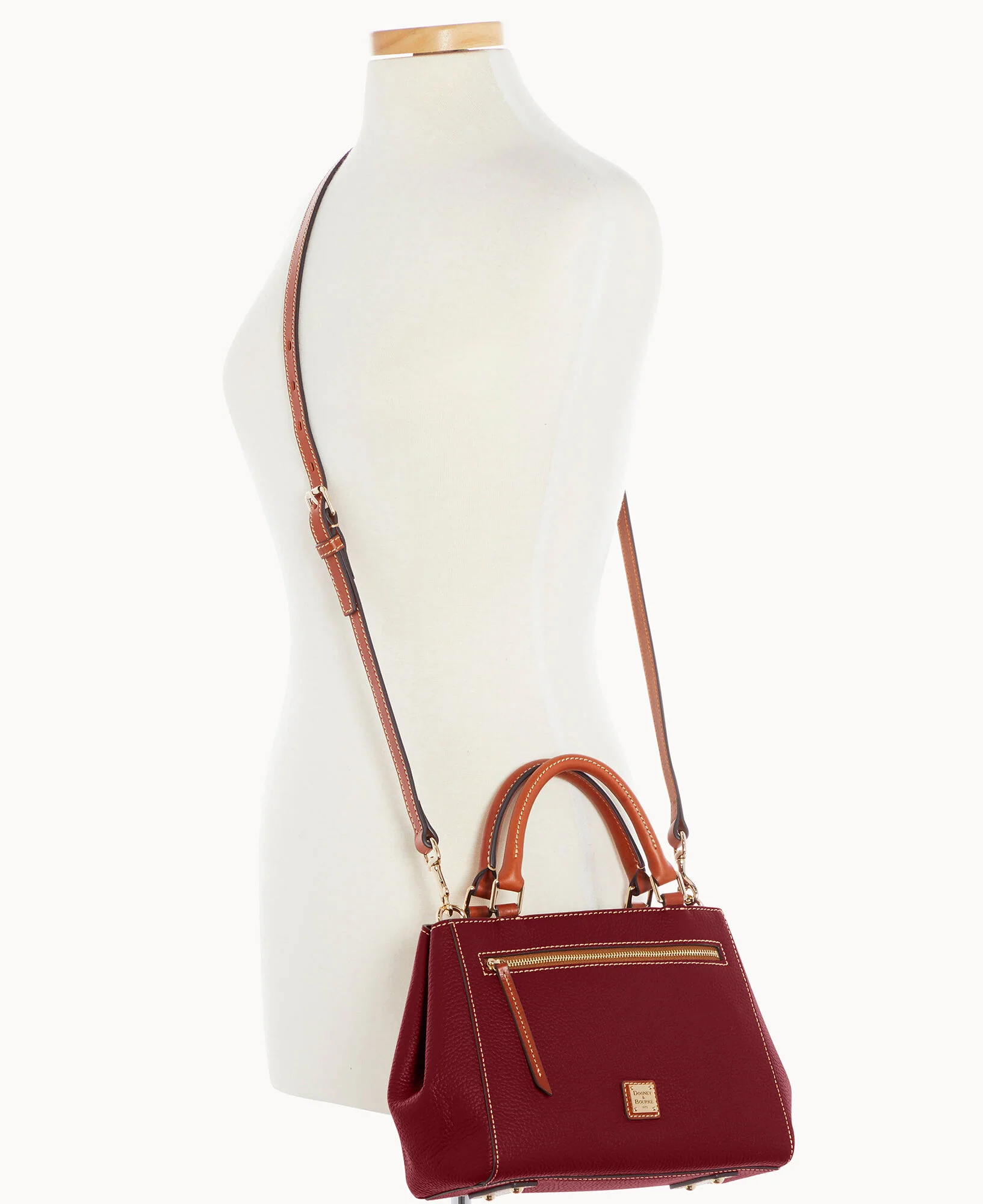 Pebble Grain Small Zip Satchel - Image 50