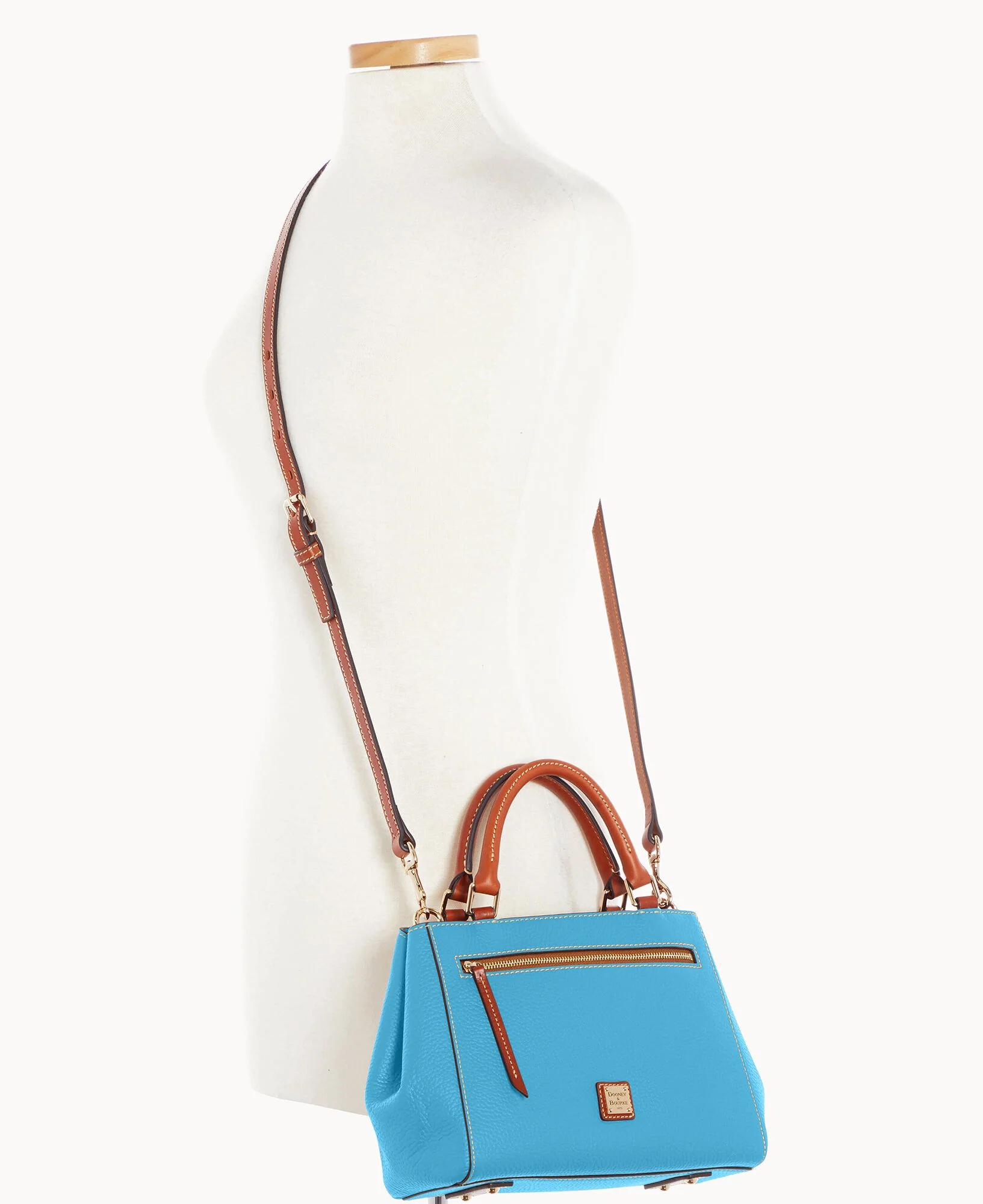 Pebble Grain Small Zip Satchel - Image 75