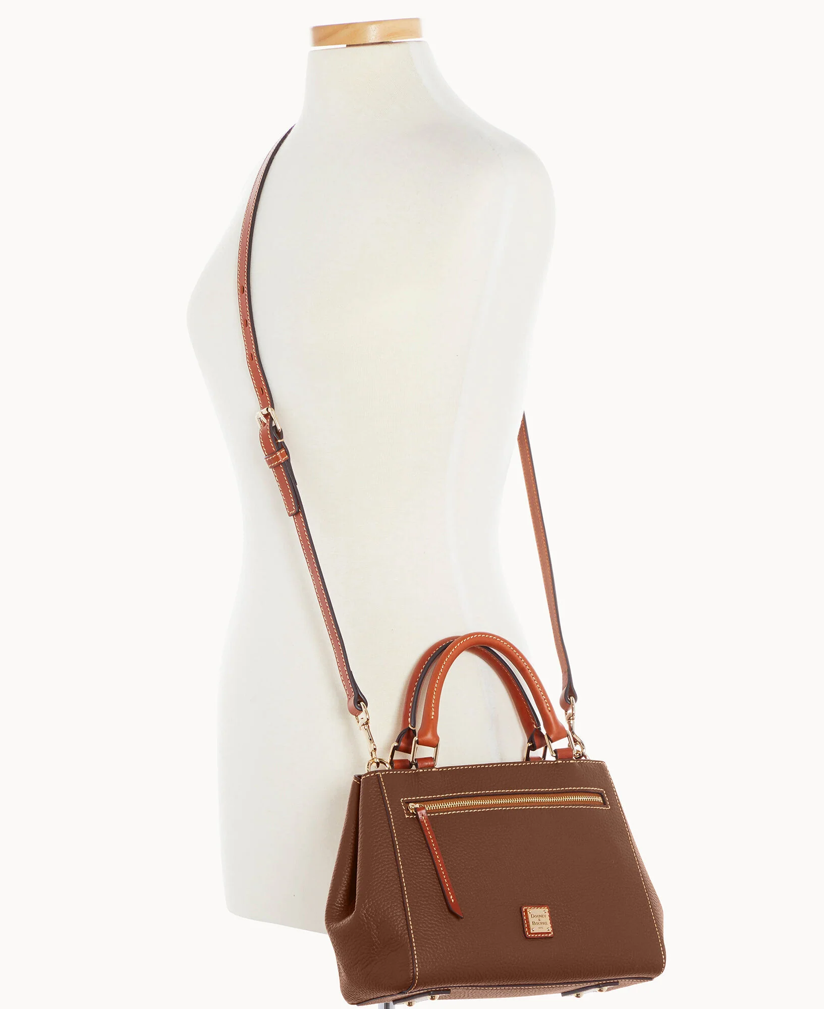 Pebble Grain Small Zip Satchel - Image 80