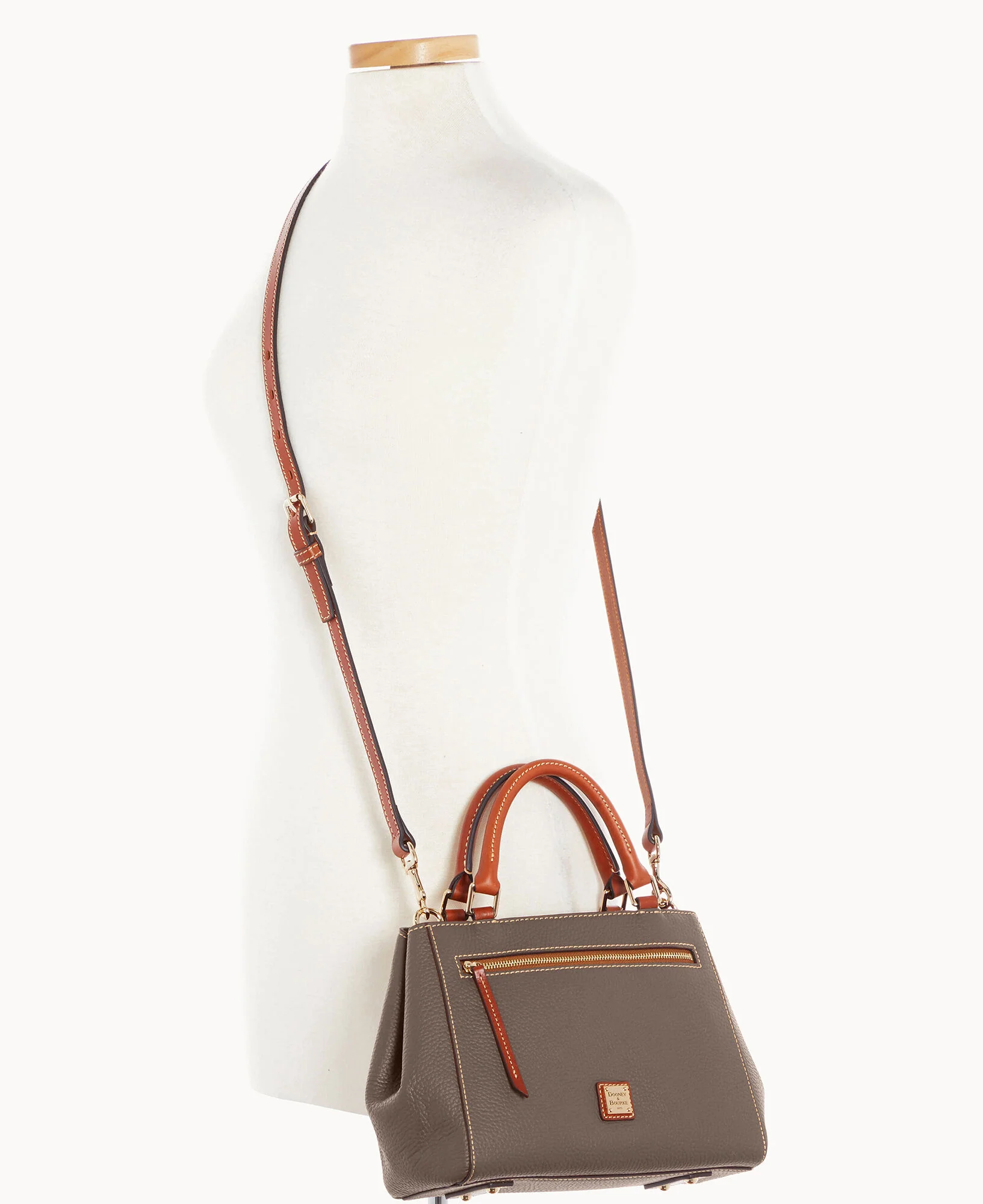 Pebble Grain Small Zip Satchel - Image 95