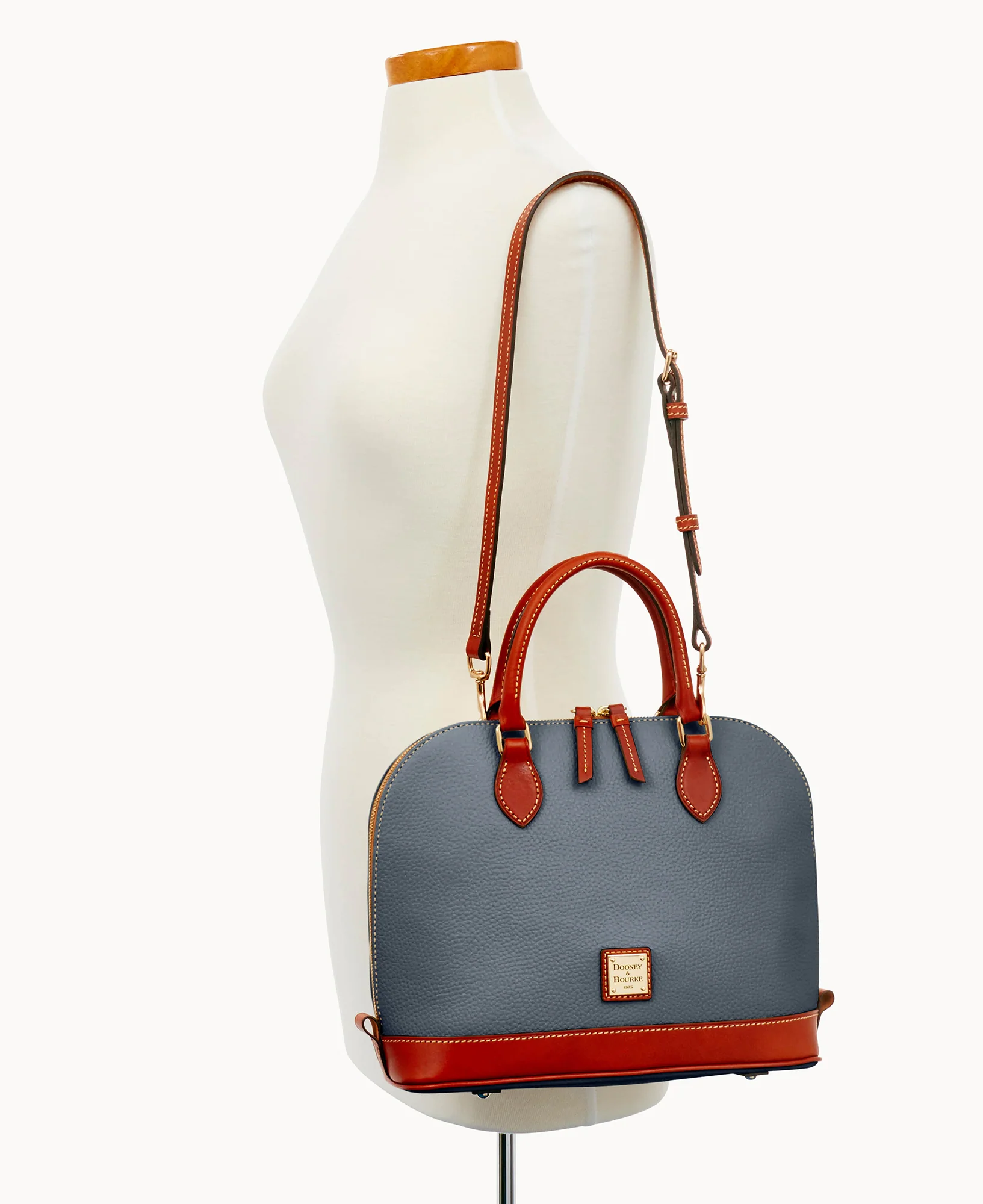 Pebble Grain Zip Zip Satchel - Image 123
