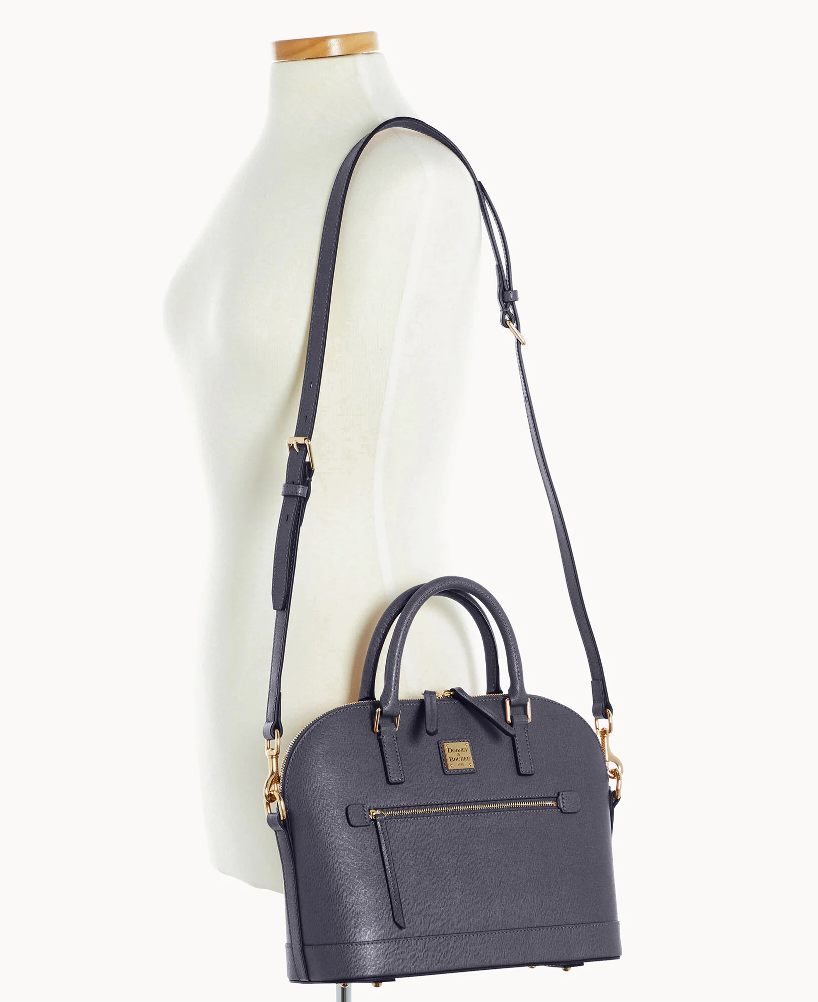 Saffiano Domed Zip Satchel - Image 49