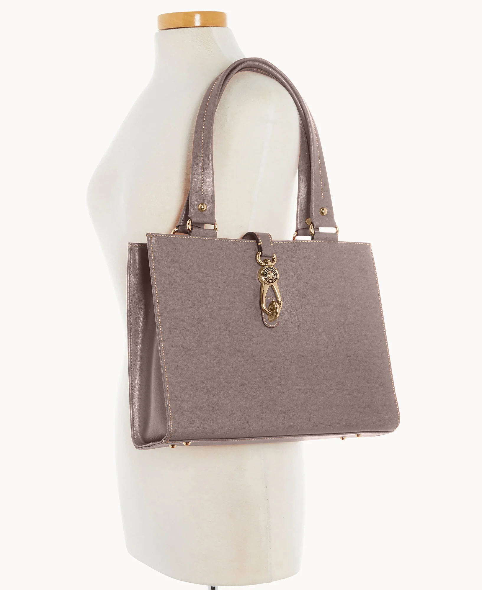 Saffiano Medium Logo Lock Tote - Image 8